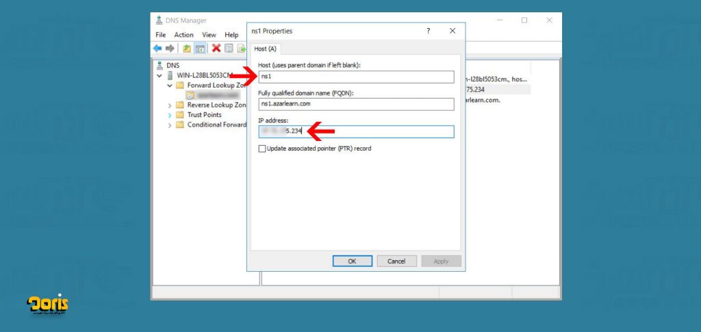 متصل کردن دامنه به DNS در ویندوز سرور 2016 