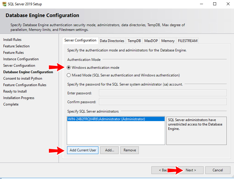 مراحل نصب SQL Server 2019