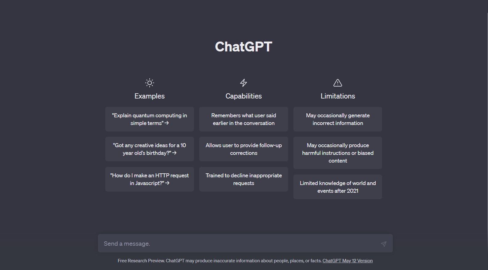 صفحه chatgpt